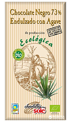 SOLÉ - Chocolate negro 73% endulzado con Ágave SOLÉ, 100 g