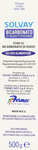 Solvay – Bicarbonato de sodio, para uso alimentario, 500 g