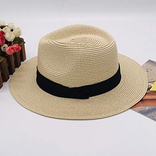 Sombrero de Panamá para Mujer, Sombrero de Verano, Visera de Paja Blanca Coreana