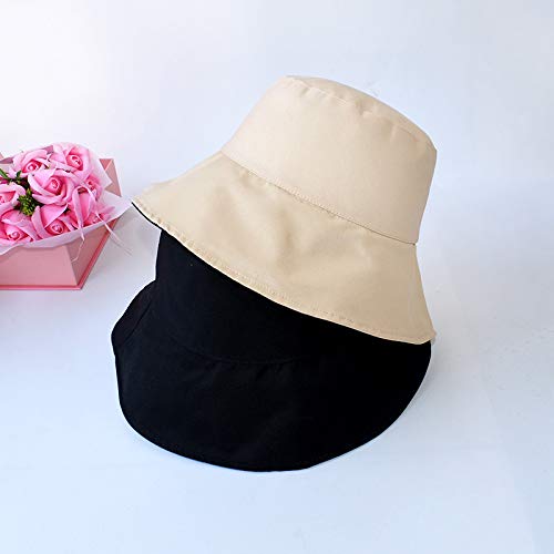 Sombrero de Pescador Femenino Primavera y otoño Moda Color sólido Sombrero de Doble Cara versión Coreana Femenina de la Marea Verano Calle Ocio Salvaje Sombrero para el Sol