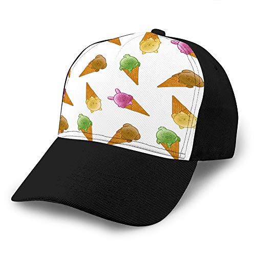 Sombrero de Vaquero de béisbol Estructurado Ajustable para Adultos Helado de Animales sin patrón Sombreros de Golf