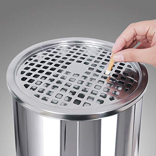 SONGMICS 30 L Cubo de Basura de Acero Inoxidable Cenicero LTB17P