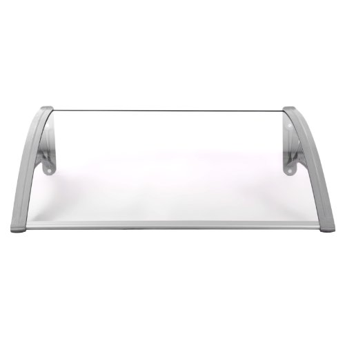 SONGMICS Marquesina para Puertas Ventanas Toldo Cubierta de policarbonato de 3 mm Transparente 125 x 75cm GVH128