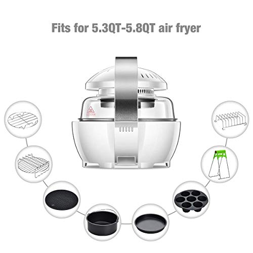 Songway Accesorios de freidora de Aire de 8 Pulgadas para Gowise USA Cozyna Airfryer XL 5.3QT – 5.8QT, Deluxe Deep Fryer Accesorios Set de 8/12 (8PCS)