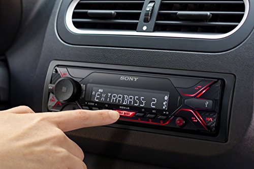 Sony DSXA410BT, Receptor Multimedia para Coche (Conexión Bluetooth Doble, NFC, Ecualizador de 10 Bandas, Función Karaoke, 4 X 55 W, MP3 y Flac, Extra Bass, USB, AOA 2.0), Negro