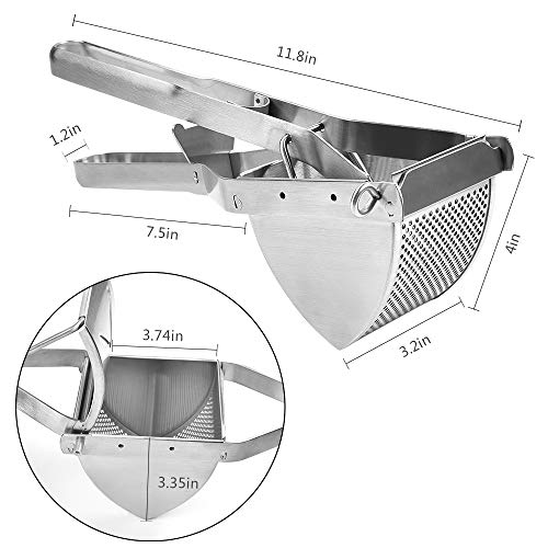 Sopito Prensa Patatas, Acero Inoxidable Prensa de Patatas para Puré de Patatas, Frutas y Vegetales