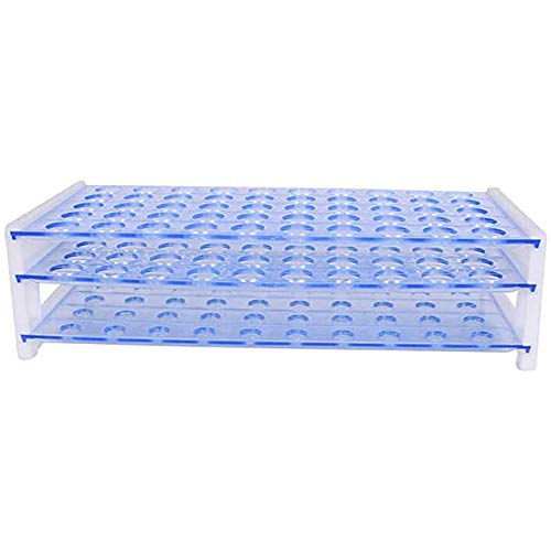 Soporte de Tubo de Ensayo de Plástico Transparente Rack de Tubo de Ensayo Soporte para Tubos de Centrífuga Desmontables para Tubos de Ensayo de Laboratorio Escolar 40 Agujeros 18mm 3 Capas 2 juegos