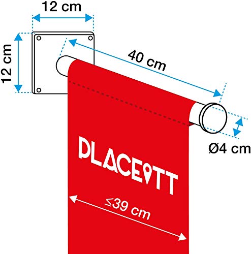 Soporte para Banderola de 40cm para anclaje en Pared. Mástil o Brazo Publicitario Metálico para Fachada de Negocio.