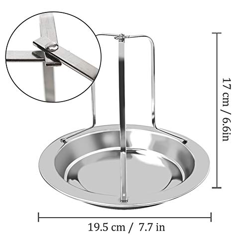 Soporte para Gallinas+Cepillo de Silicona, Soporte Vértical para Asar Pollo Posavasos de Acero Inoxidable para Pollo Barbacoa Soporte Asar Soporte con Bandeja de Goteo para Uso en Horno Barbacoa