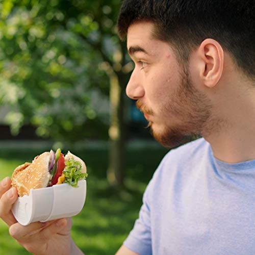 Soporte para hamburguesas, carcasa de plástico sólido original ajustable para uso doméstico o restaurante, apto para lavaplatos y sin BPA