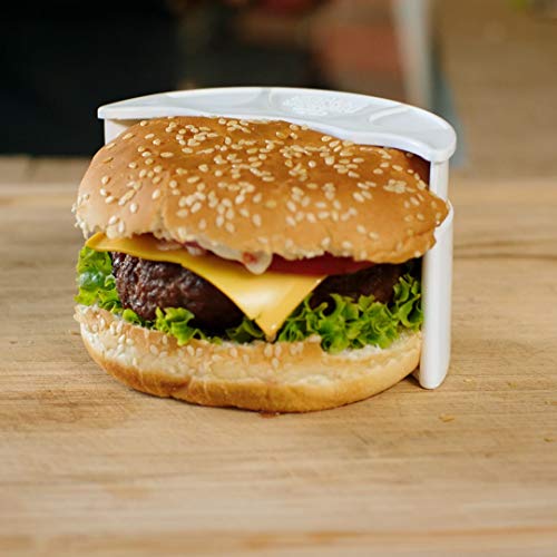 Soporte para hamburguesas, carcasa de plástico sólido original ajustable para uso doméstico o restaurante, apto para lavaplatos y sin BPA