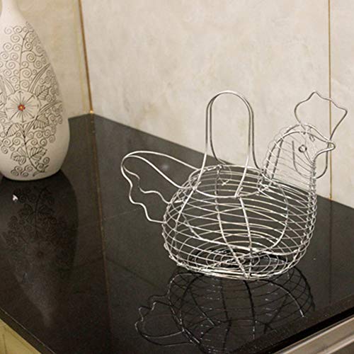 Soporte para huevos con forma de pollo, cesta de alambre de metal para frutas, organizador de aperitivos, utensilios de cocina, suministros para el hogar