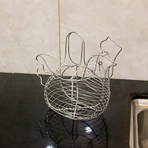 Soporte para huevos con forma de pollo, cesta de alambre de metal para frutas, organizador de aperitivos, utensilios de cocina, suministros para el hogar