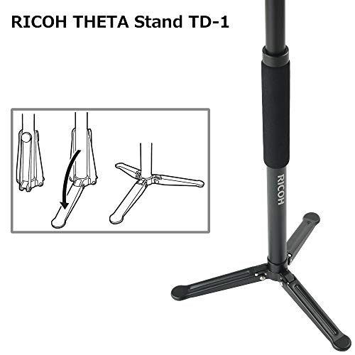 Soporte RICOH Theta TD-1: Compatible con Todos los Modelos RICOH Theta de la Serie, Dimensiones monopod: extensión máxima: 152 cm, Longitud plegada: 55,8 cm, Peso: 765 g.