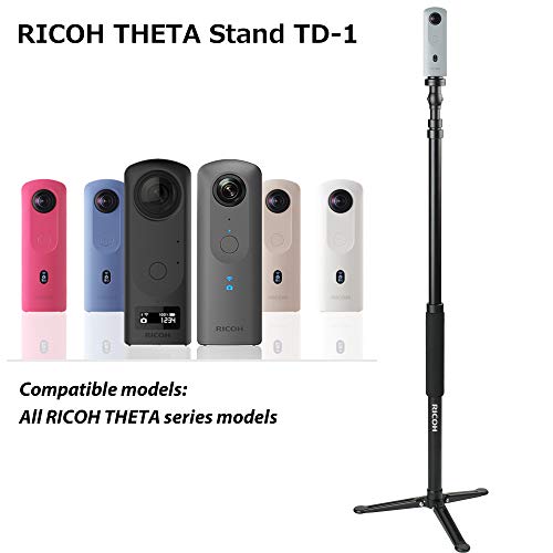 Soporte RICOH Theta TD-1: Compatible con Todos los Modelos RICOH Theta de la Serie, Dimensiones monopod: extensión máxima: 152 cm, Longitud plegada: 55,8 cm, Peso: 765 g.