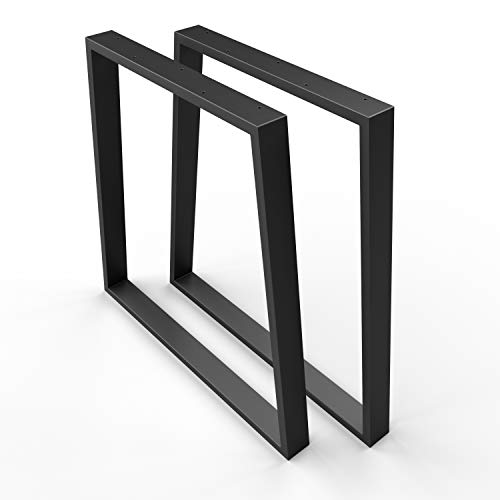 SOSSAI DESIGN Trapezoide - Base de Mesa de Acero | TKG6 | Color : negro | 2 Piezas | Ancho 70 cm (50 Trapecio) x Altura 70 cm | patas de mesa | carga pesada