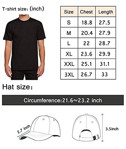 SOTTK Camisetas y Tops Hombre Polos y Camisas,t-Shirts, Tee's, US-MC Men's Classic T-Shirt with Washed Denim Baseball Hat Black