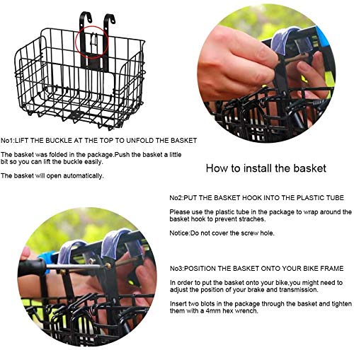 SOULBEST Cesta De Bicicleta Plegable Cesta de la Compra - Malla De Alambre Desmontable Cesta De Bicicleta Colgante Trasera Delantera Fácil Instalación Accesorios para Bicicleta De Montaña