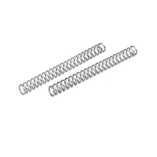 sourcing map 0.7mmx5mmx50mm Muelles De Compresión De 304 Acero Inoxidable Tono Plata 10Pcs