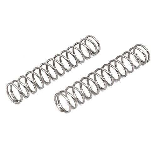 sourcing map Muelles de compresión de acero inoxidable 304 tono plata 10pcs 0.8Mmx8mmx40mm