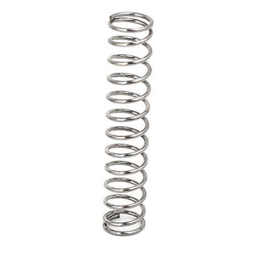 sourcing map Muelles de compresión de acero inoxidable 304 tono plata 10pcs 0.8Mmx8mmx40mm