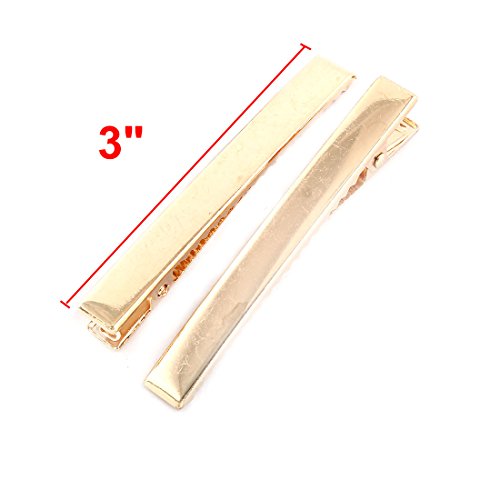 sourcing map sourcingmap Clips De Pico De Pato Pelo Del Cocodrilo Clip Horquilla Pasador De Oro Tono De 8cm De Largo 4Pcs