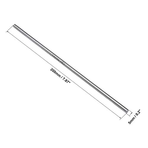 sourcing map - Varillas redondeadas de 200 mm de longitud, acero HSS, para eje miniatura, herramienta de manualidades, 2 unidades, 5mm