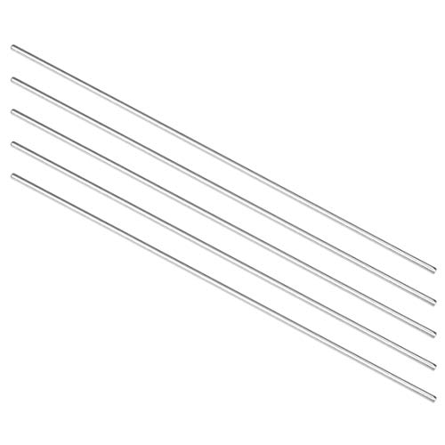 Sourcingmap - Cañas de pescar redondas de acero inoxidable para manualidades (100 x 1,5 mm, 5 unidades)