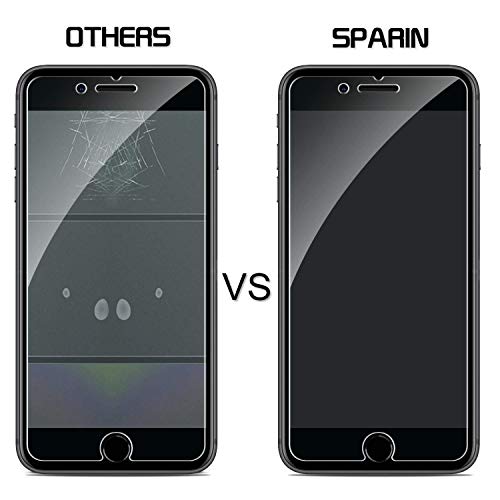 SPARIN [2-Pack] Protector Pantalla iPhone 7 Plus/iPhone 8 Plus, Cristal Templado iPhone 7/8 Plus, Vidrio Templado con [Sin Cobertura Toda Pantalla] [Alta Definición] [9H Dureza] [Anti-Huella]