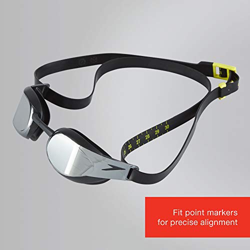 Speedo Fastskin Elite Mirror Gafas de Natación, Unisex Adulto, Negra/Gris, Talla Única