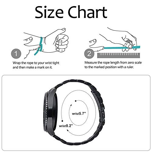 SPGUARD Correa Compatible con Correa Huawei Watch GT 2e Huawei Watch GT2 46mm Correa,22mm Pulsera de Repuesto deMetal de Acero Inoxidable para Huawei Watch GT 46mm/Huawei GT2 46mm/Huawei GT 2e(Negro)