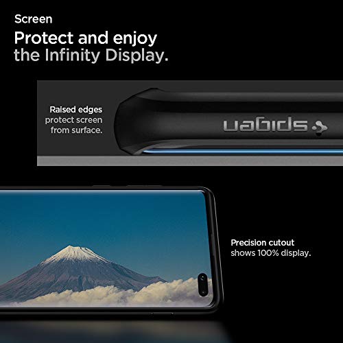 Spigen Compatible con Galaxy S10 Plus /S10+ Ultra Hybrid con Tecnología de cojín de Aire y protección híbrida de la caída - Negro Mate