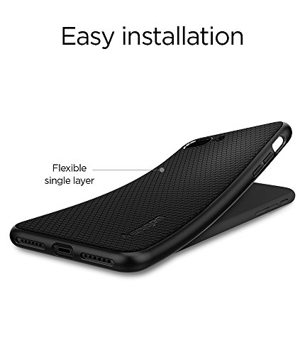 Spigen Funda Liquid Air Compatible con Apple iPhone 7 Plus/8 Plus, Flexión Duradero y Diseño de Fácil Agarre - Negro