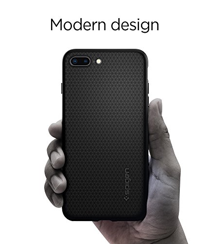 Spigen Funda Liquid Air Compatible con Apple iPhone 7 Plus/8 Plus, Flexión Duradero y Diseño de Fácil Agarre - Negro