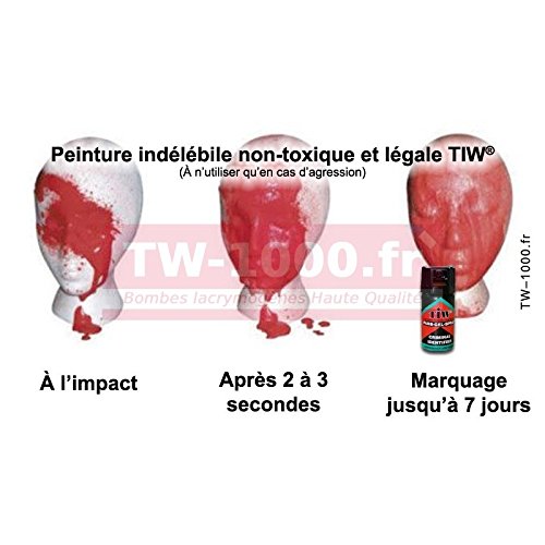 Spray De Défense Tiw Farb-Gel 40 Ml Version Clapet Ou Clip Ceinture Nouvelle Version (Version Clip Ceinture)