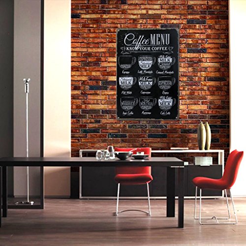 Srovfidy - Póster vintage de metal para cafetería, pub, bar - Decoración de pared - 20 x 30 cm - Menú de café 11.8-Inches x 7.8-Inches A