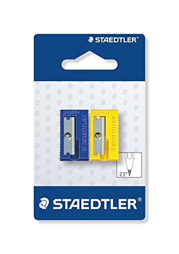 STAEDTLER 510 50 BK2 - Afilalápices de plástico. Pack con 2 sacapuntas de colores.