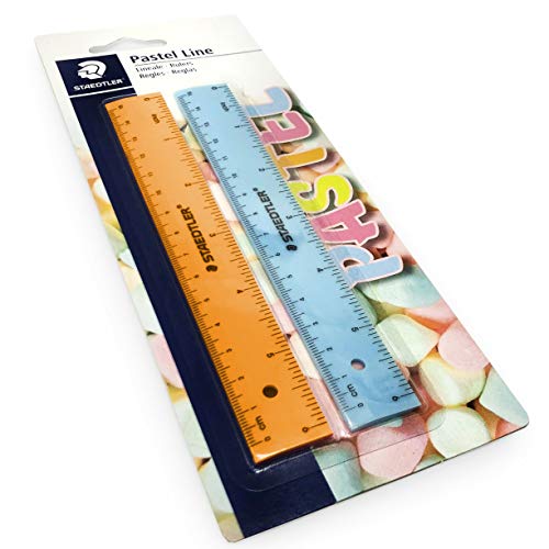 Staedtler Pastel Línea 15cm/6 Pulgadas Plástico Regla - Azul Pastel y Rosa - Pack de 2