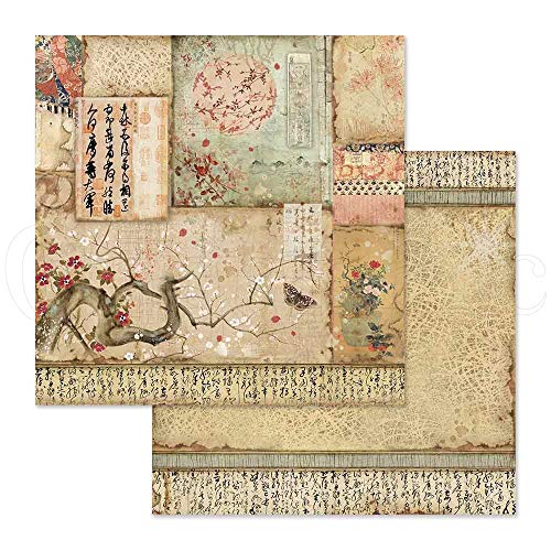 Stamperia International KFT Hojas de papel - jardín oriental, Multicolor, 30.5 x 30.5 (12" x 12")