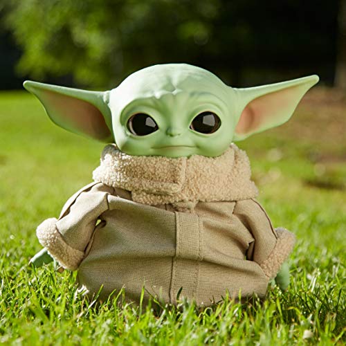 Star Wars Baby Yoda El niño de la serie The Mandalorian, figura peluche de 28 cm, color verde, (Mattel GWD85)