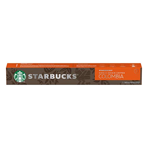 Starbucks Single-Origin Colombia de NESPRESSO Cápsulas de café de tostado medio, 8 x tubo de 10