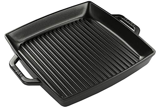 STAUB 40511-683-0 - Cacerola (Rectangular, Sartén Parrilla, Negro, Esmalte, Hierro Fundido, Francia)