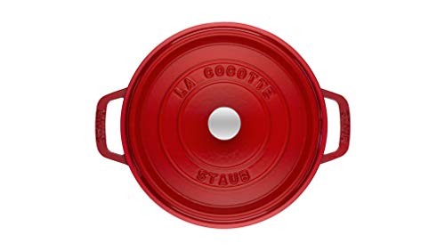 STAUB Cocotte Redonda, Hierro Fundido, Rojo Cereza, 30 cm