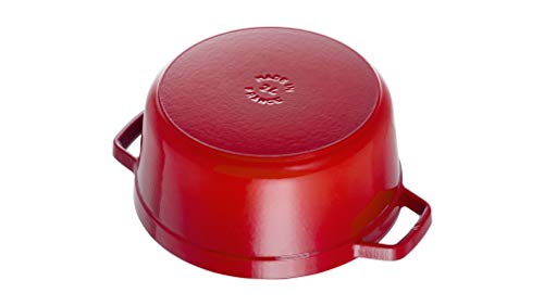 STAUB Cocotte Redonda, Hierro Fundido, Rojo Cereza, 30 cm