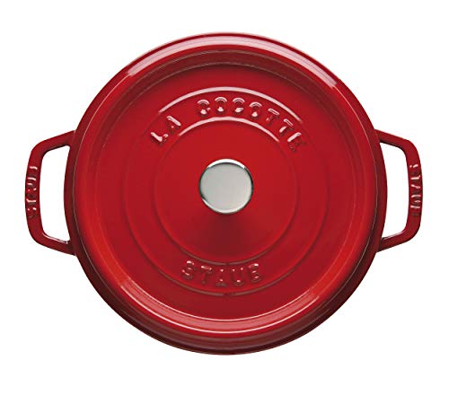 Staub - Olla Cocotte redonda, hierro fundido, 26 cm, rojo cereza