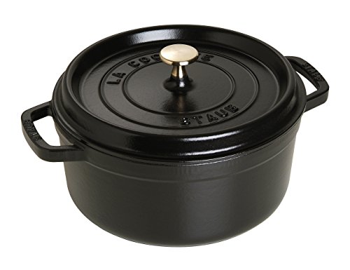 Staub - Olla Cocotte redonda, hierro fundido, negro mate, 24 cm