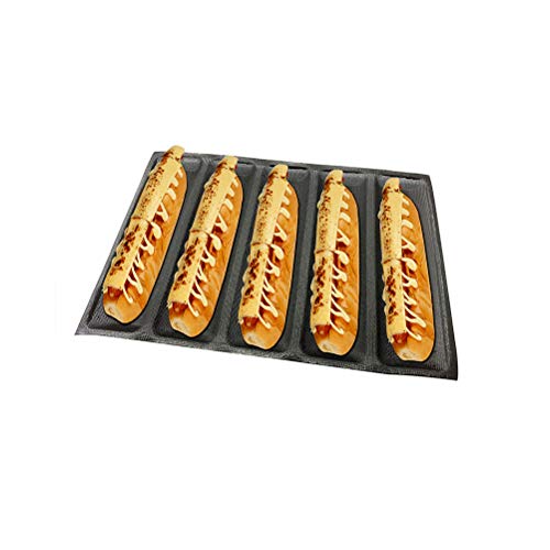 Stecto Baguette Bandeja para Hornear Perforada de Calidad alimentaria Moldes de Pan para Perros Calientes Reutilizables antiadherentes de Pan Largo, fáciles de Limpiar 33.5cmX46cm