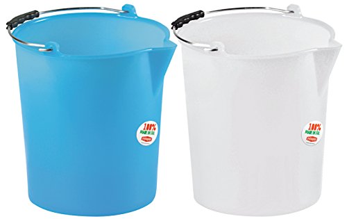 Stefanplast Polietileno Cubo Industrial con Boquilla, Neutral/Azul pálido, 17 L