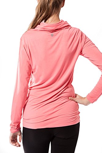 Sternitz Camisa Fitness para Mujer, Bhakti Hoodie, Ideal para Hacer Pilates, Yoga y Cualquier Deporte, Tela de bambú, ecológica y Suave. Cuello Largo. (M, Rosado)