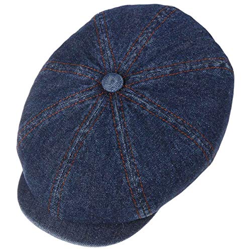 Stetson Gorra Hatteras Denim Hombre - Made in The EU de algodón Verano Newsboy con Visera Primavera/Verano - 58 cm Tela Vaquera